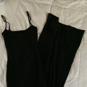 Skims Soft Lounge long slip dress in black